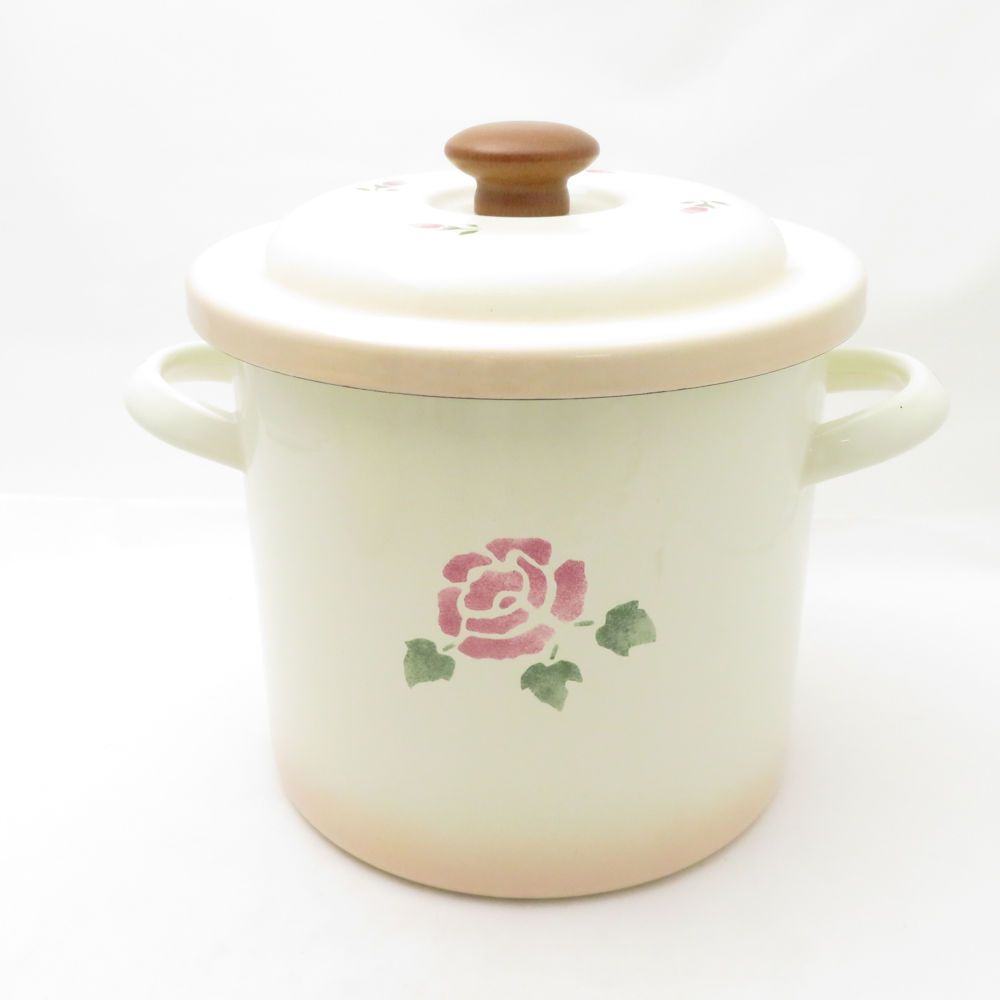 Many マニー ローズ|ローズアンポショワール ストッカー 両手鍋 2点 セット キャニスター 保存容器