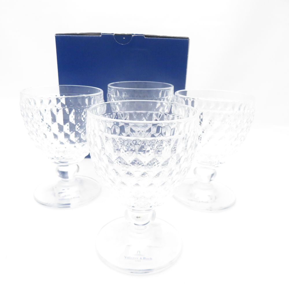♥ Villeroy-Boch ビレロイ＆ボッホ ボストン ワイングラス 4客 セット クリア H 12