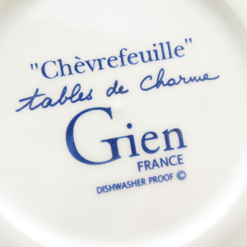 未使用 Gien ジアン Chevrefeuille スイカズラ 中皿 2枚 ペア 16cm