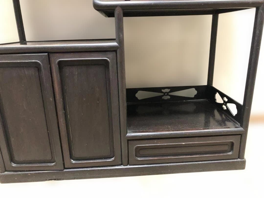 箪笥 飾り棚 違い棚 茶道具透かし彫り 和箪笥 アンティーク ビンテージ