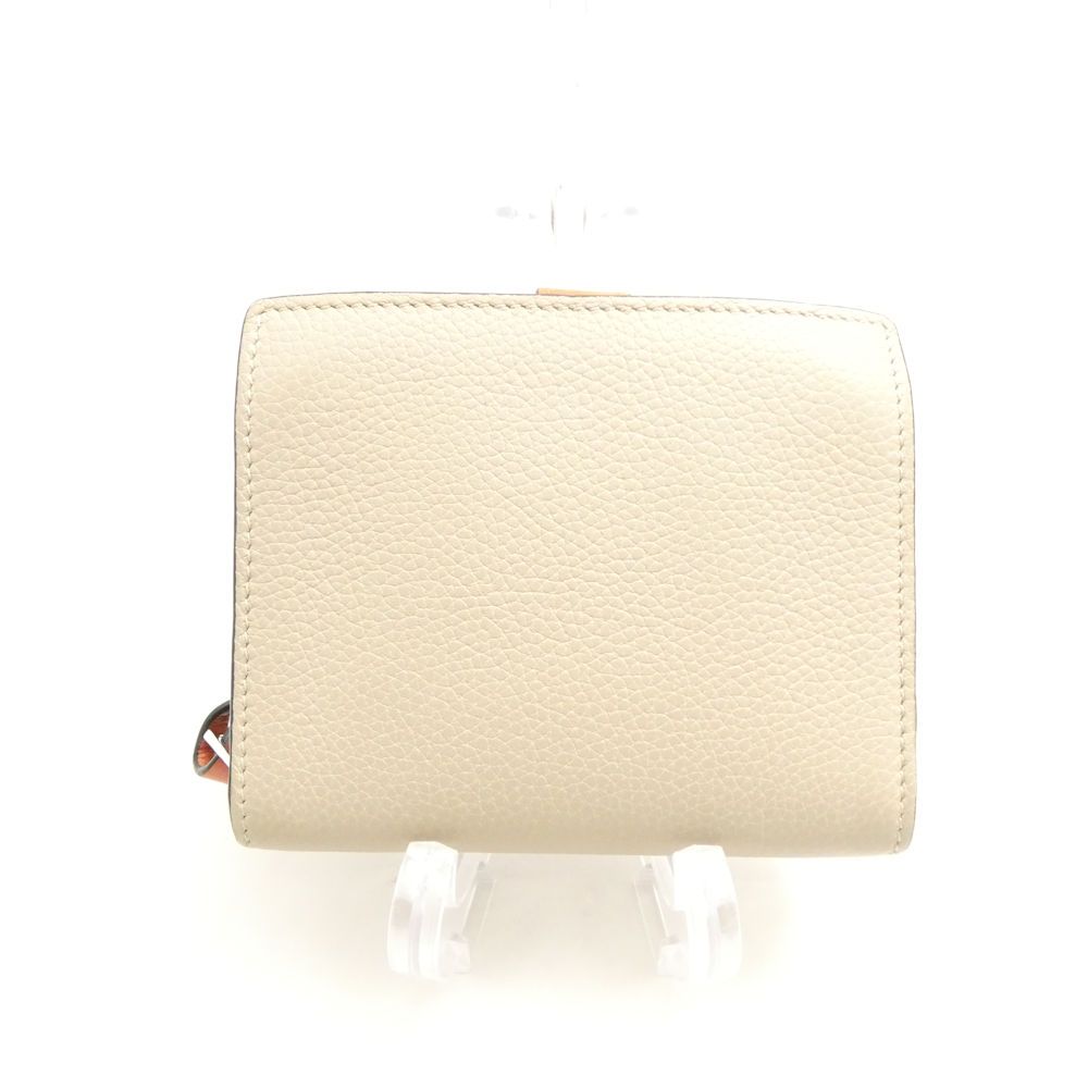 【美品】ロエベ　コンパクトジップウォレット　ライトオーツ　アナグラム　二つ折り LOEWE（ロエベ） コンパクト ジップ ウォレット ストラップ 二つ折り