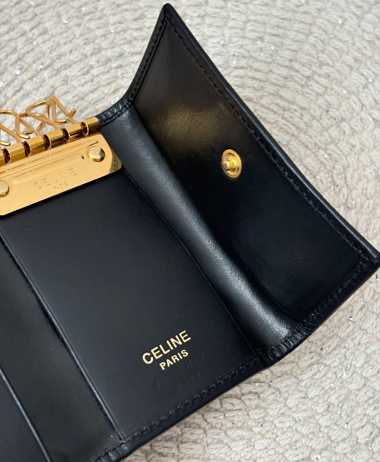 箱付き】【極美品】 セリーヌ 6連キーケース ブラック系 ブラック系