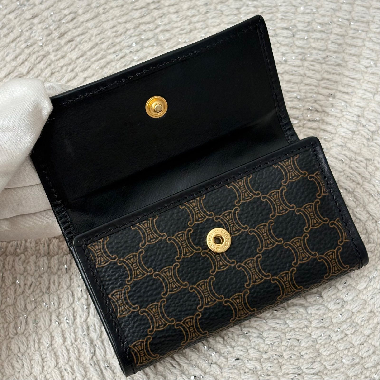 箱付き】【極美品】 セリーヌ 6連キーケース ブラック系 ブラック系