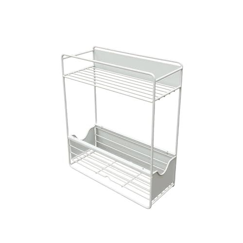 迅速に発送 多機能磁気吸引式二重収納棚 引き出し式設計 壁掛け式穴あきフリー直接取り付け省スペース 冷蔵庫洗濯機調味料用品洗濯用品収納洗濯用品収納に適し 防錆耐荷重約20 kg 白 a 0244 ed 2