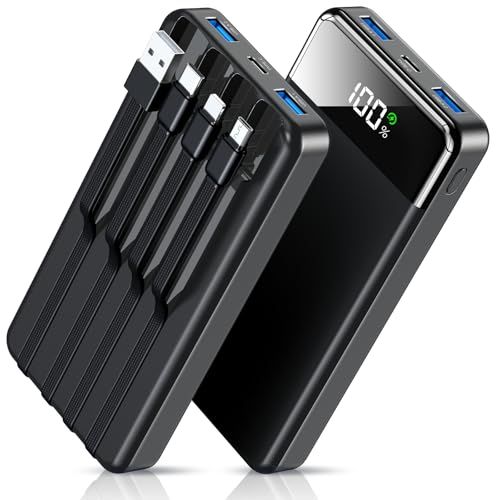 迅速に発送 Ciunedr 4つのケーブル内蔵 56800 mAh大容量 急速充電 5台同時充電 PSE技術基準適合品 LCDディスプレイ残量表示 Type C入力ポート 2 USB A出力ポート 最大2 4 A出力 iPad iPhone A 687 c 10 f 1