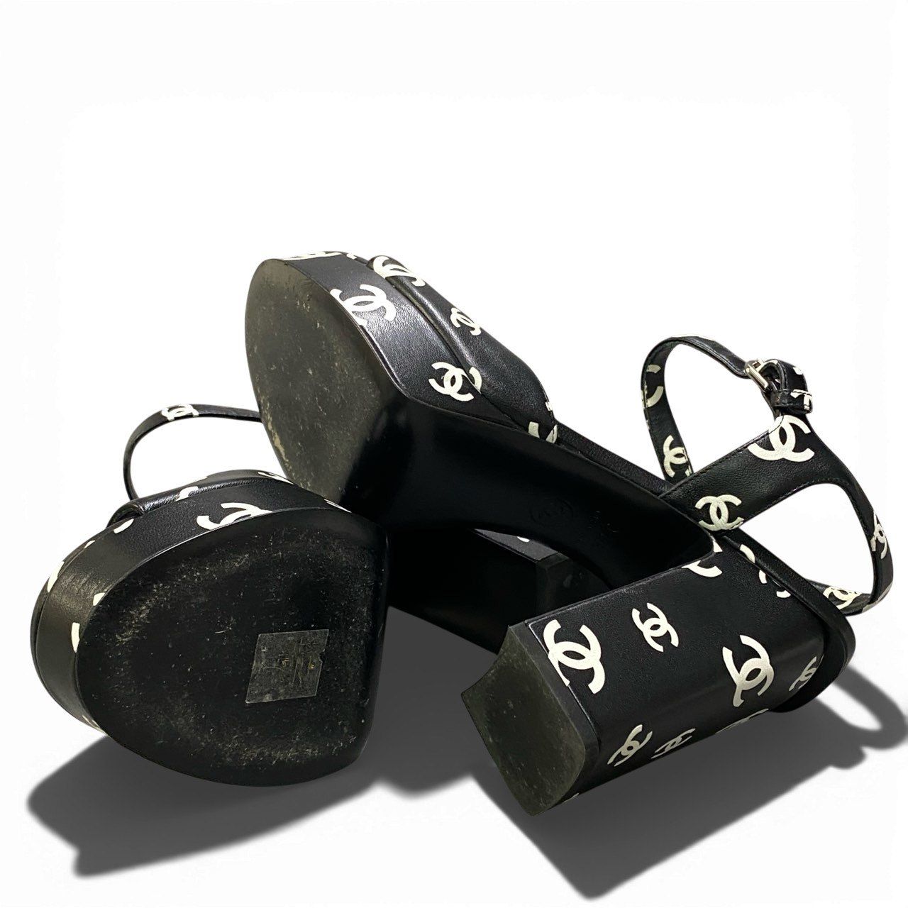 2a23 《美品》 CHANEL シャネル ココプリント プラットフォーム