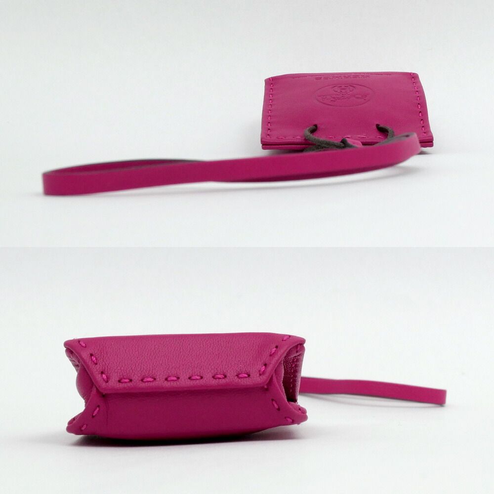 名東】エルメス サックオランジュ ショッパー バッグチャーム ローズ Y