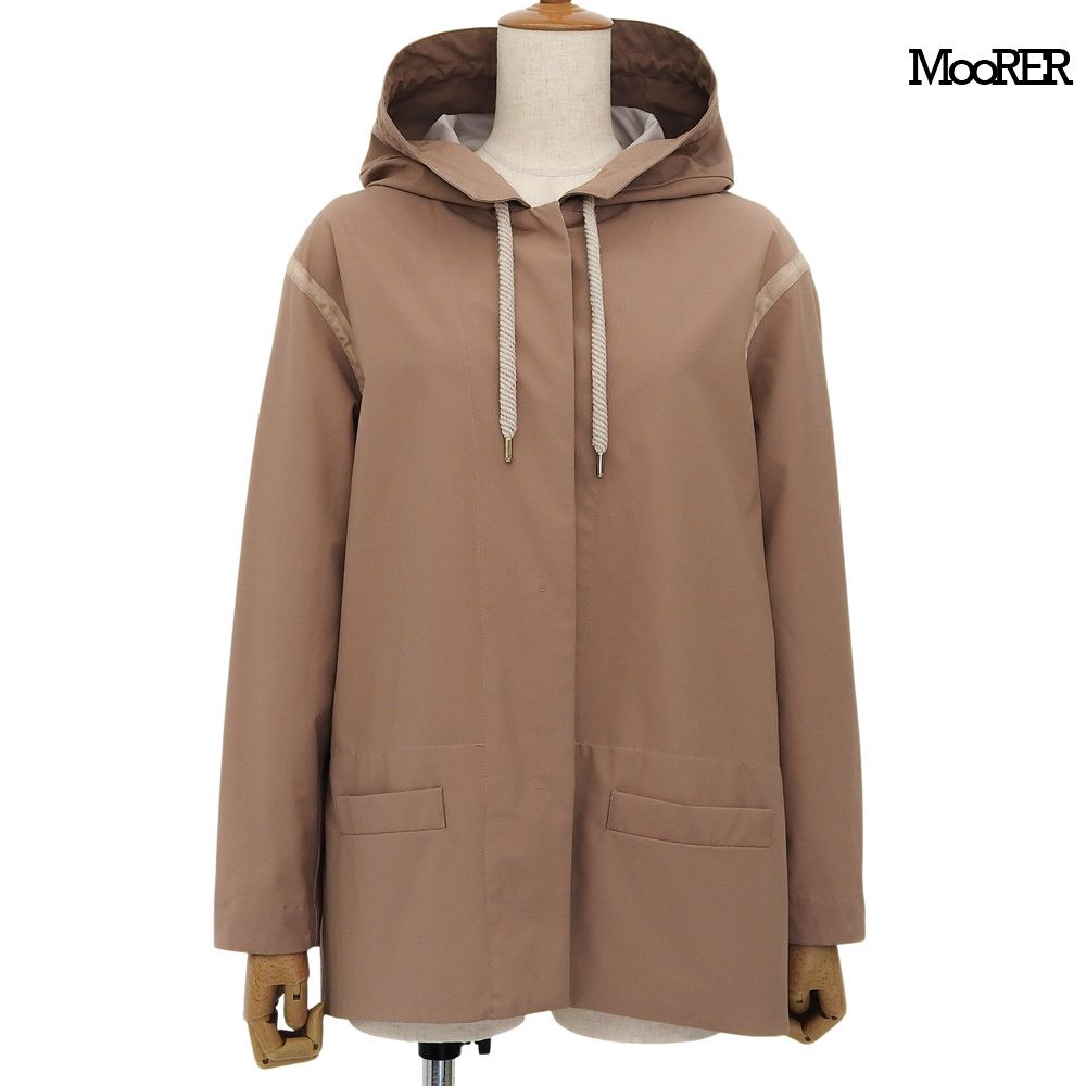 超美品 ムーレー MooRER ウール混ナイロン フーデッドジャケット  