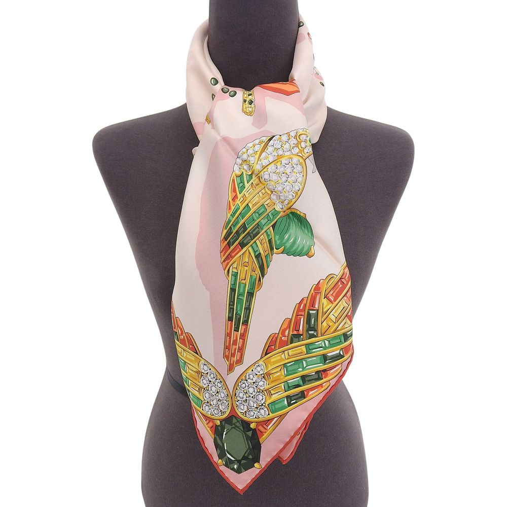 超美品 カルティエ CARTIER ヴィンテージ フランス製 シルクスカーフ