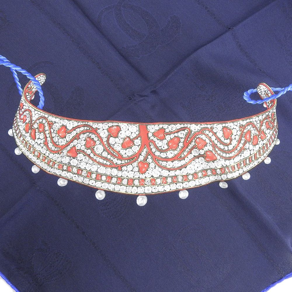 超美品 カルティエ CARTIER ヴィンテージ フランス製 シルクスカーフ