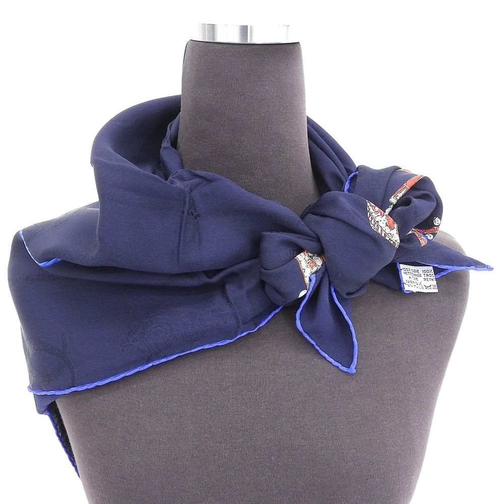 超美品 カルティエ CARTIER ヴィンテージ フランス製 シルクスカーフ