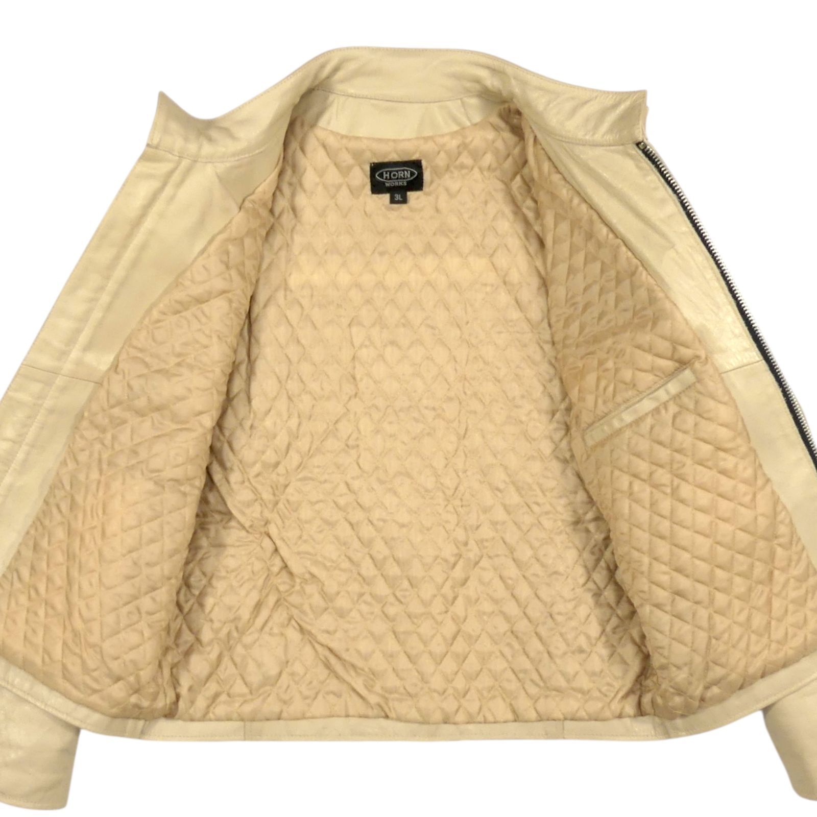 【L】HORN WORKS ホーンワークス 本革 レザー ライダース ジャケット Horn Works 本革 メッシュレザー シングルライダースジャケット メンズ