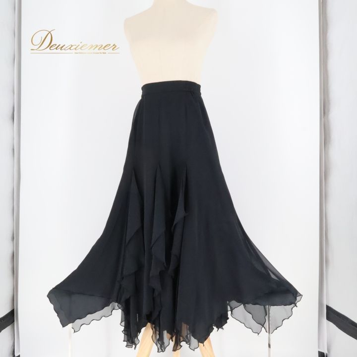 社交ダンス 衣装 スカート ブラック系 チャコット Chacott レッスン