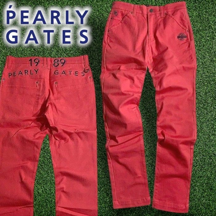 新品【パーリーゲイツ】ロゴ刺繍 ハイパーストレッチ ゴルフパンツ 4(w78 ) PEARLY GATES（パーリーゲイツ） 【PREMIUM CHOICE】 ”New History