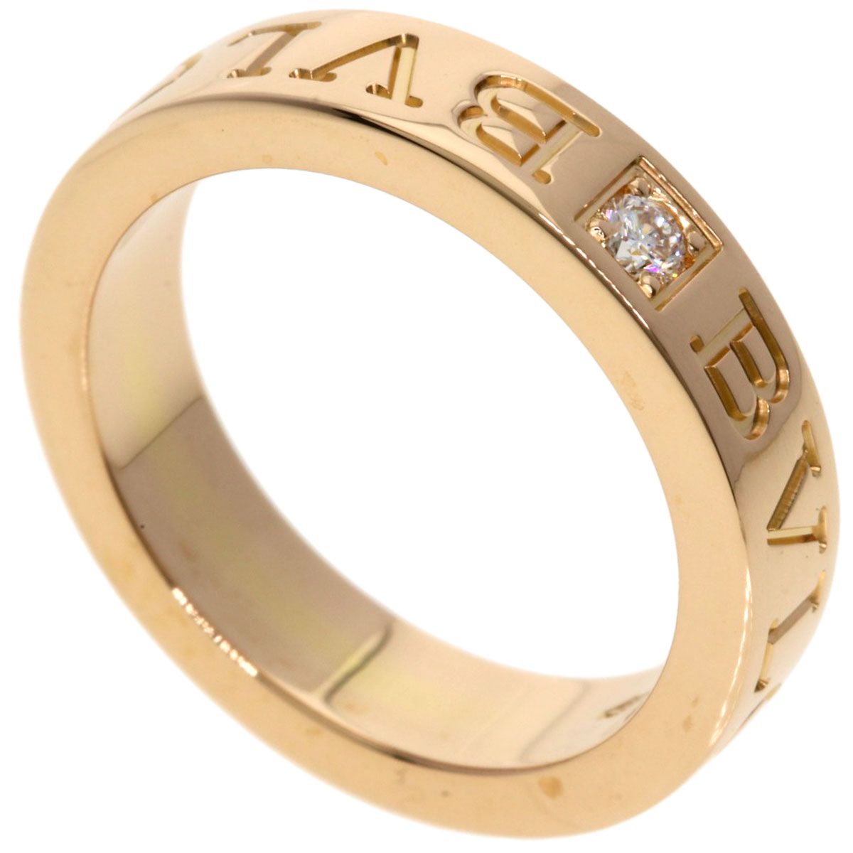 182637中古ブルガリダブルロゴリングWG1Pダイヤ#9 BVLGARI ブルガリ 
