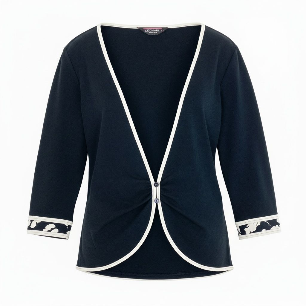 22a23 LEONARD レオナール 美しい花柄プリント 薄手カーディガン