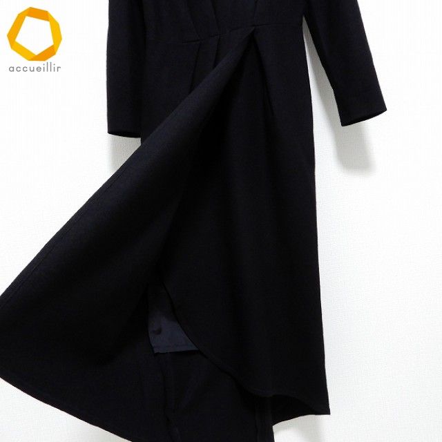 ADORE ロングワンピース wnc アドーア ADORE ワンピース 36 黒 長袖 バックジップ ラップ