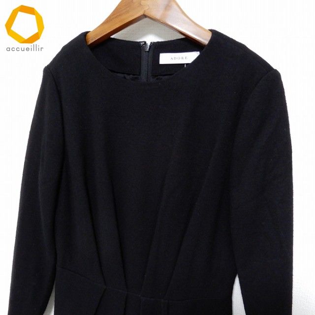【ADORE】長袖ワンピース　ブラック　36号　新品未使用 中古・古着通販】ADORE (アドーア) 2wayワンピース ブラック サイズ