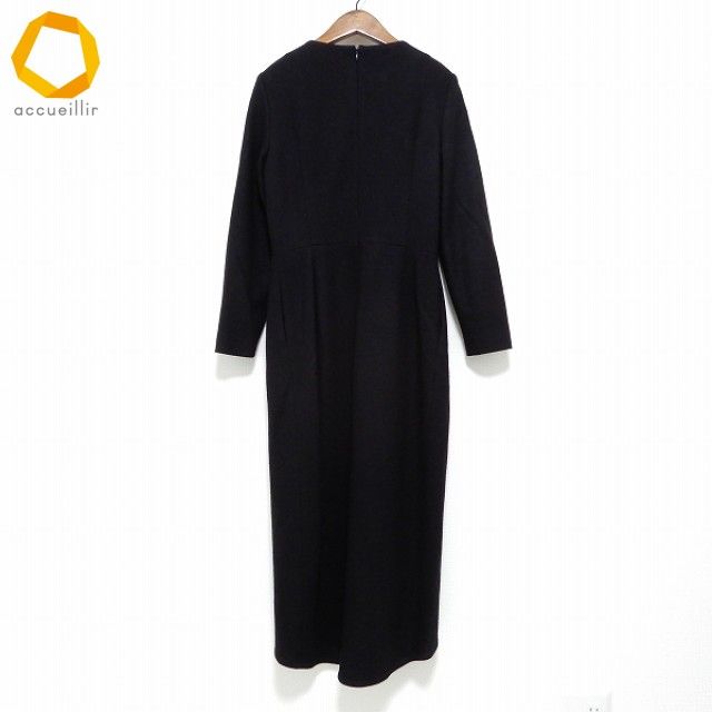 ADORE ロングワンピース wnc アドーア ADORE ワンピース 36 黒 長袖 バックジップ ラップ