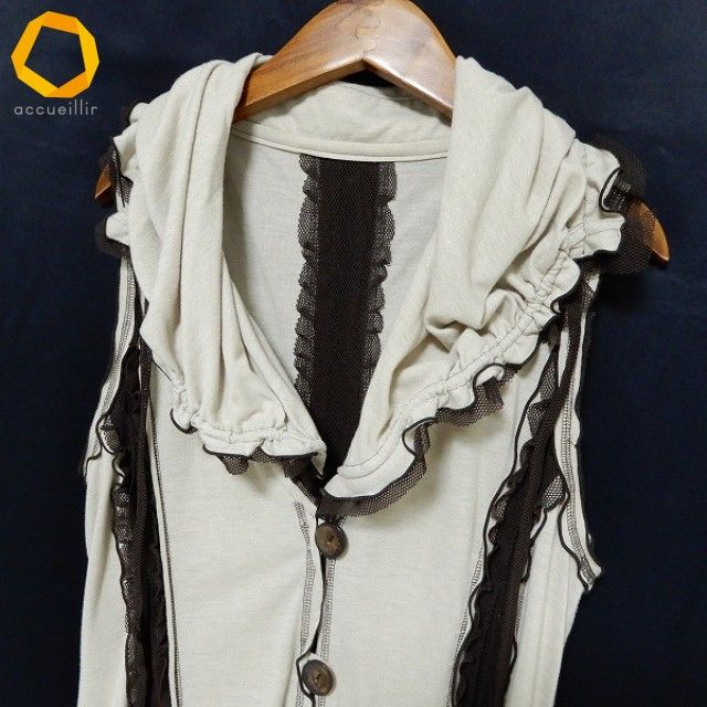 anc エイココンドウ EIKO KONDO フード付き ベスト ジレ 42 ベージュ