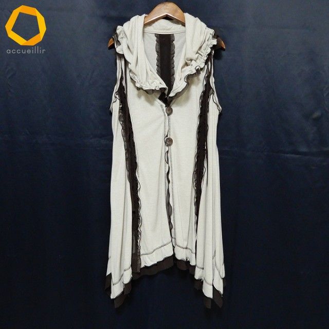 エイコ コンドウ ジレ anc エイココンドウ EIKO KONDO フード付き ベスト ジレ 42 ベージュ