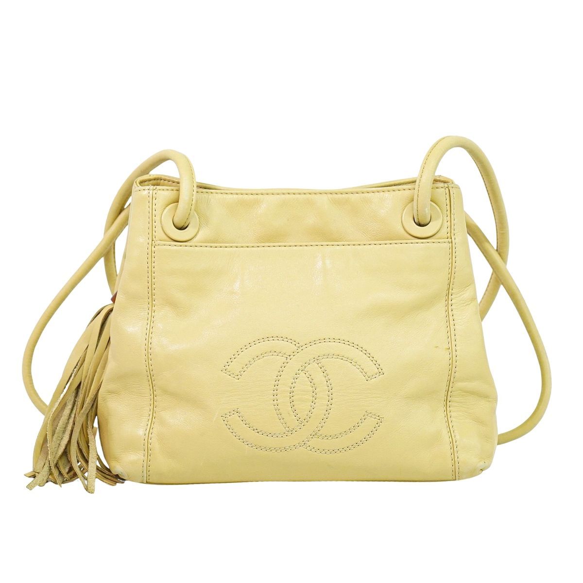 本物 シャネル CHANEL ココマーク タッセル ショルダーバッグ レザー 