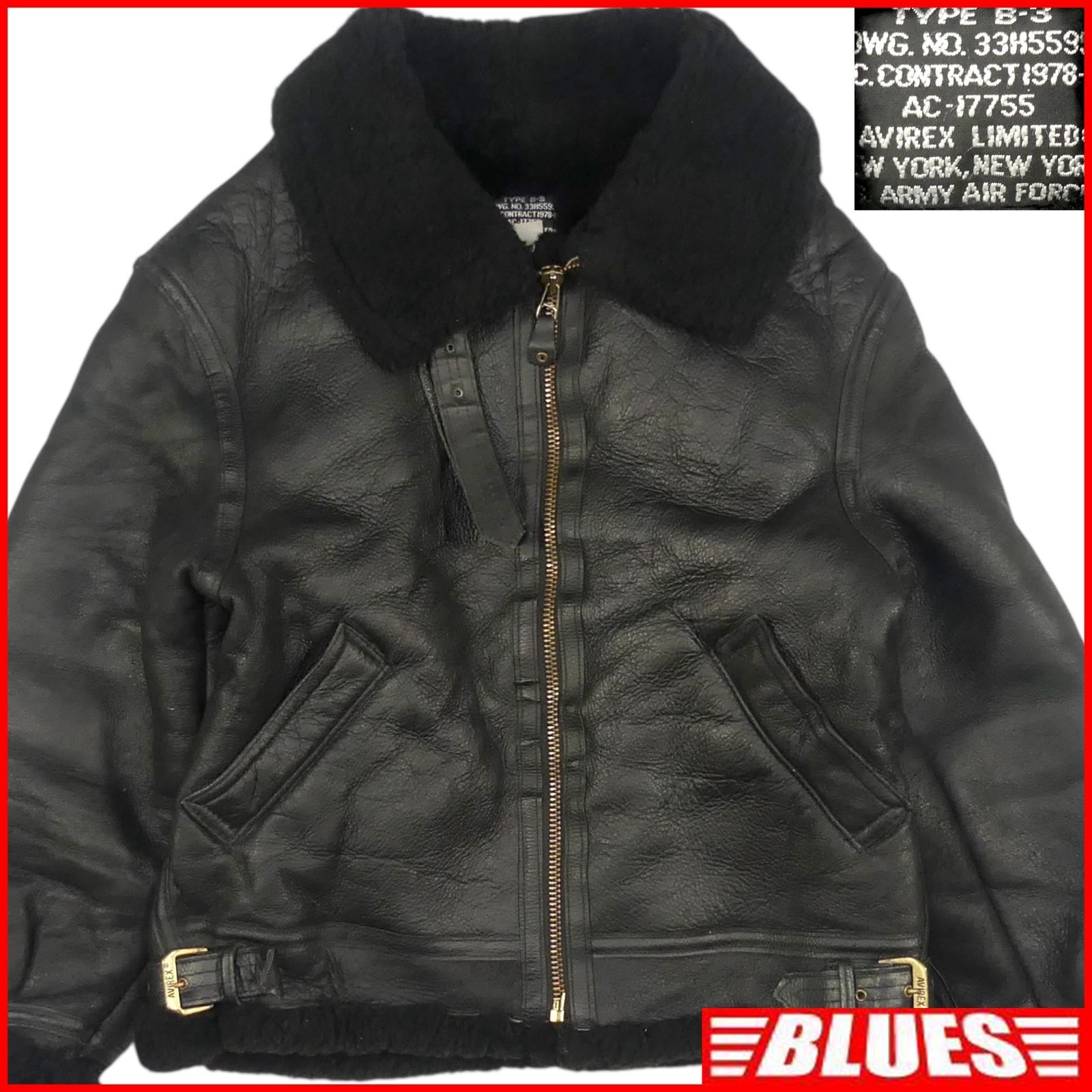 AVIREX アヴィレックス フライトジャケット 40 黒 B-3 ブラック L AVIREX アヴィレックス フライトジャケット 40 黒 B-3 ブラック L