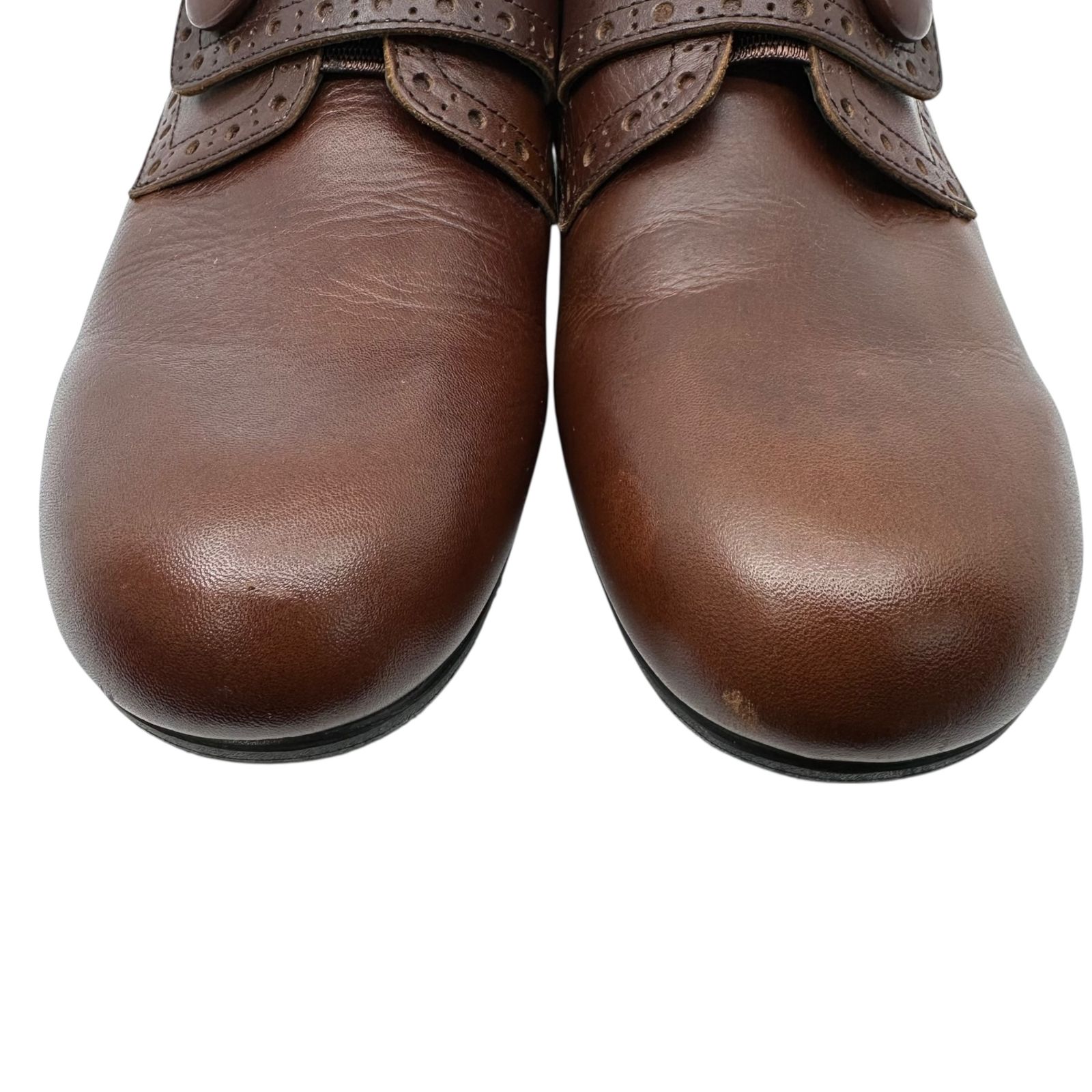 中古 トリコ コムデギャルソン ブラウンレザー ローファー 24cm tricot COMME des GARCONS(トリココムデギャルソン) 1-Snap Medallion