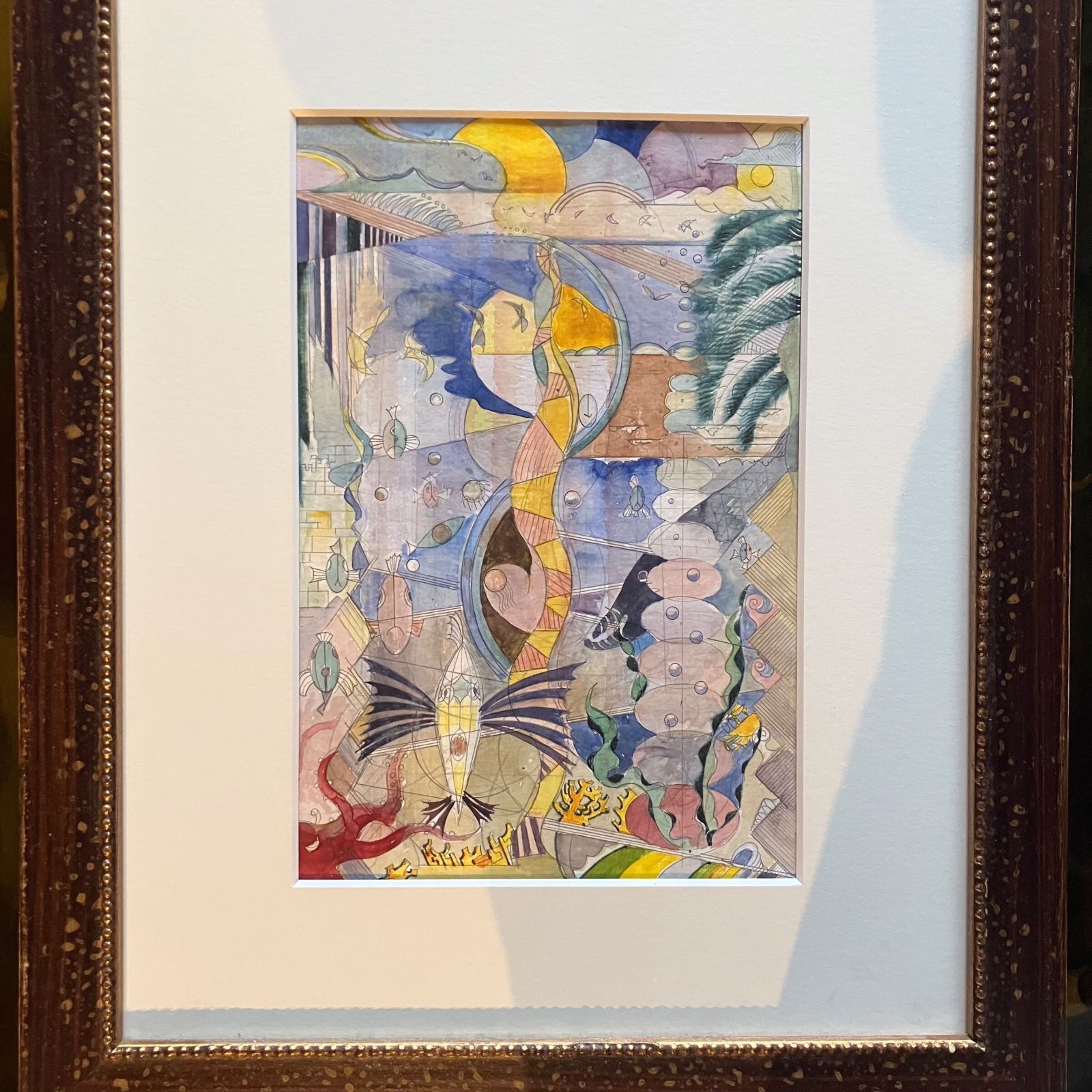 額装 絵画 2点組 抽象画 作品 モダンアート インテリアアート 縦長 
