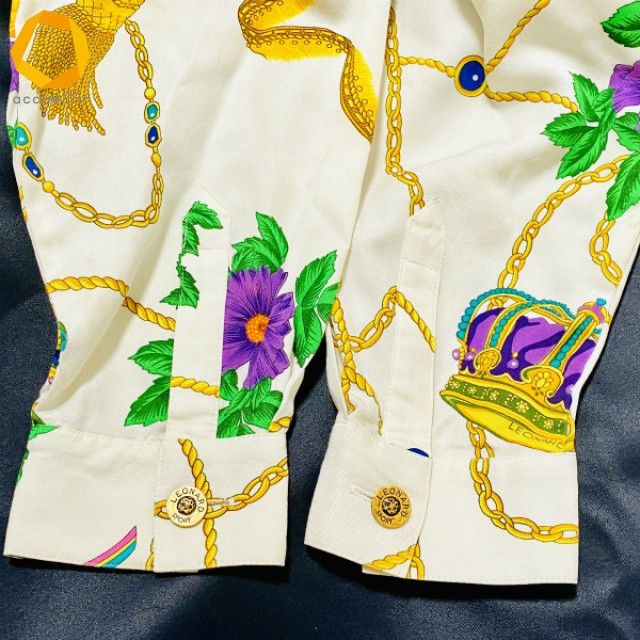 レオナール LEONARD シルク 総柄 マルチカラー シャツ axc レオナールスポーツ LEONARD SPORT シャツ・ブラウス M アイボリー