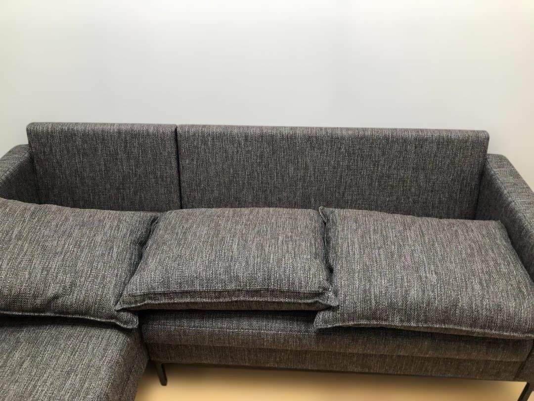 ADAL アダル L字カウチソファ 左カウチ グレー ファブリック 業務用