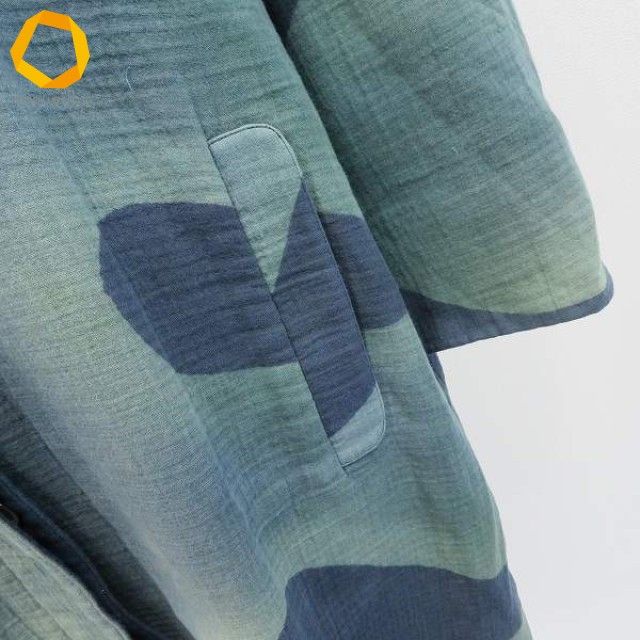 バンドウキョウコ 坂東京子 藍染 和柄 コート ロング レディース