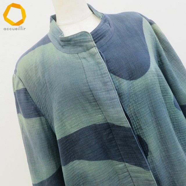 バンドウキョウコ 坂東京子 藍染 和柄 コート ロング レディース