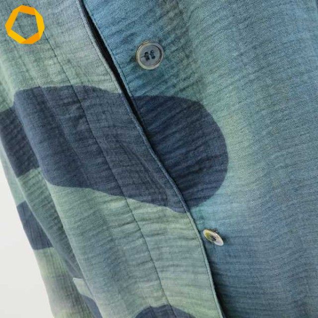 バンドウキョウコ 坂東京子 藍染 和柄 コート ロング レディース