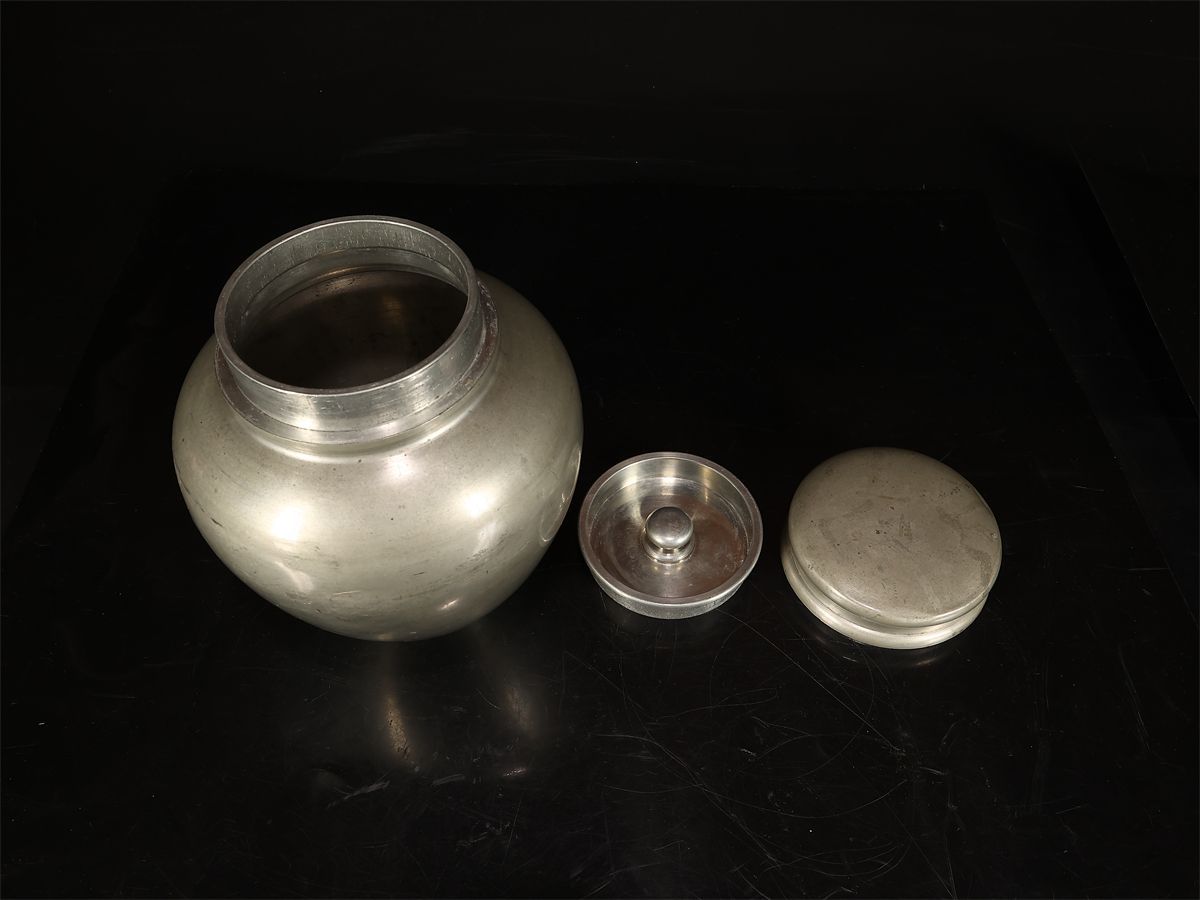 夢工房】 中国 古玩 古錫 茶壺 高さ16.8㎝ 重さ1214g 0200 古