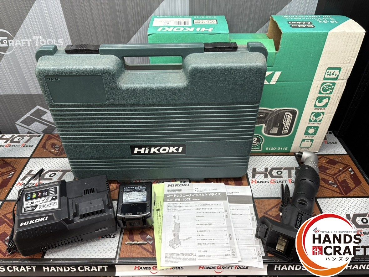 〇 ♥ ハイコーキ HiKOKI WH 14 DCL LYPK B コードレスコーナインパクトドライバ14 4 V バッテリ 1 充電器付き