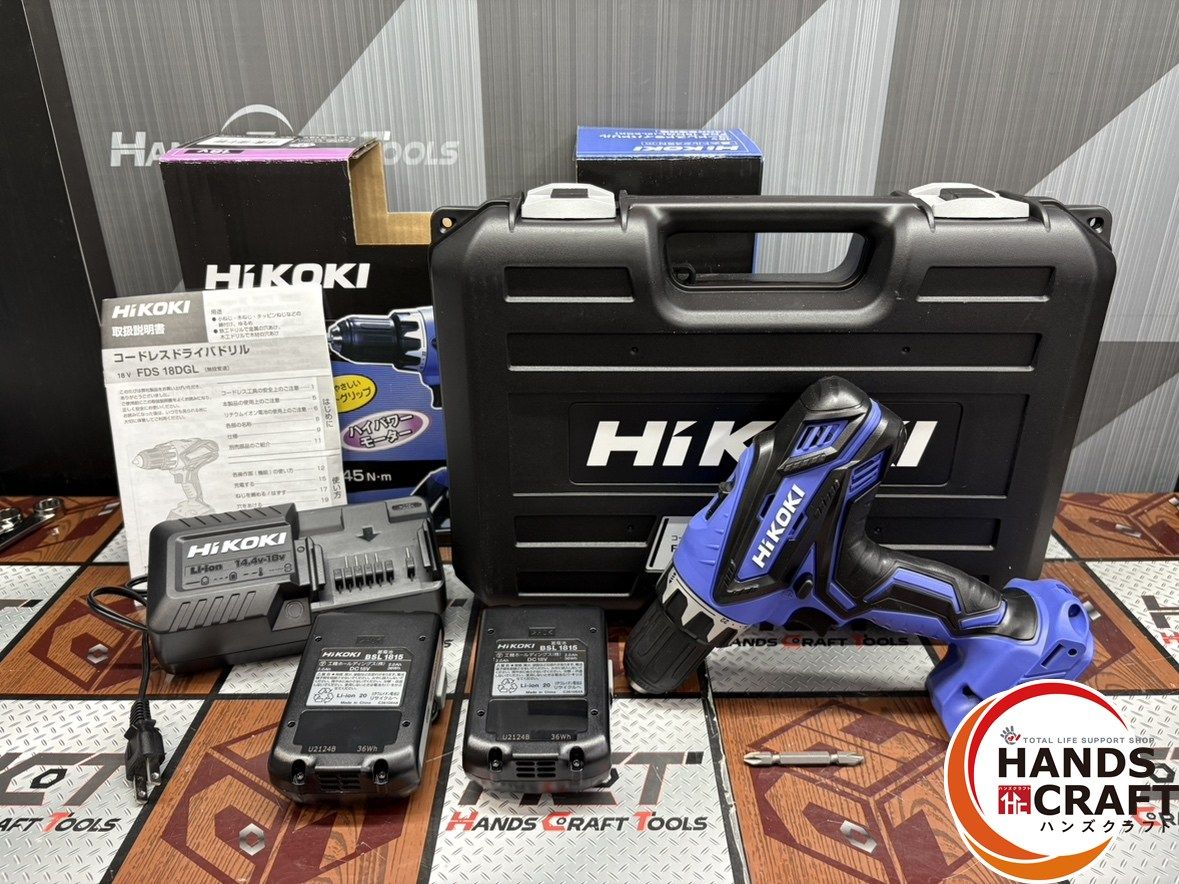 〇 ♥ ハイコーキ HiKOKI 2 LEGK コードレスドライバドリル 18 V バッテリ 充電器付き