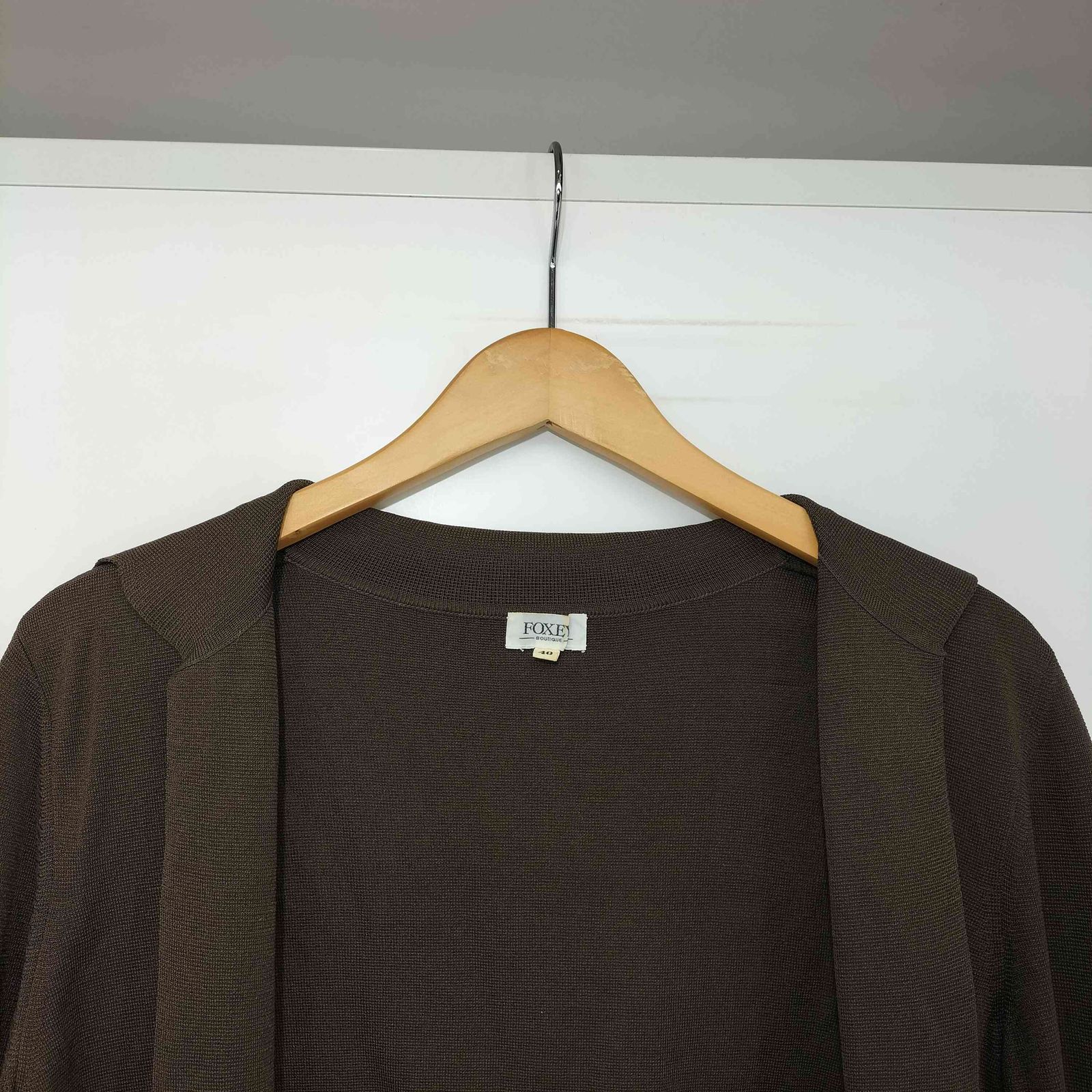 FOXEY フォクシー ショート カーディガン ボレロ シルク100% ビジュー FOXEY ビジューボタン リネン ボレロ カーディガン ショールカラー