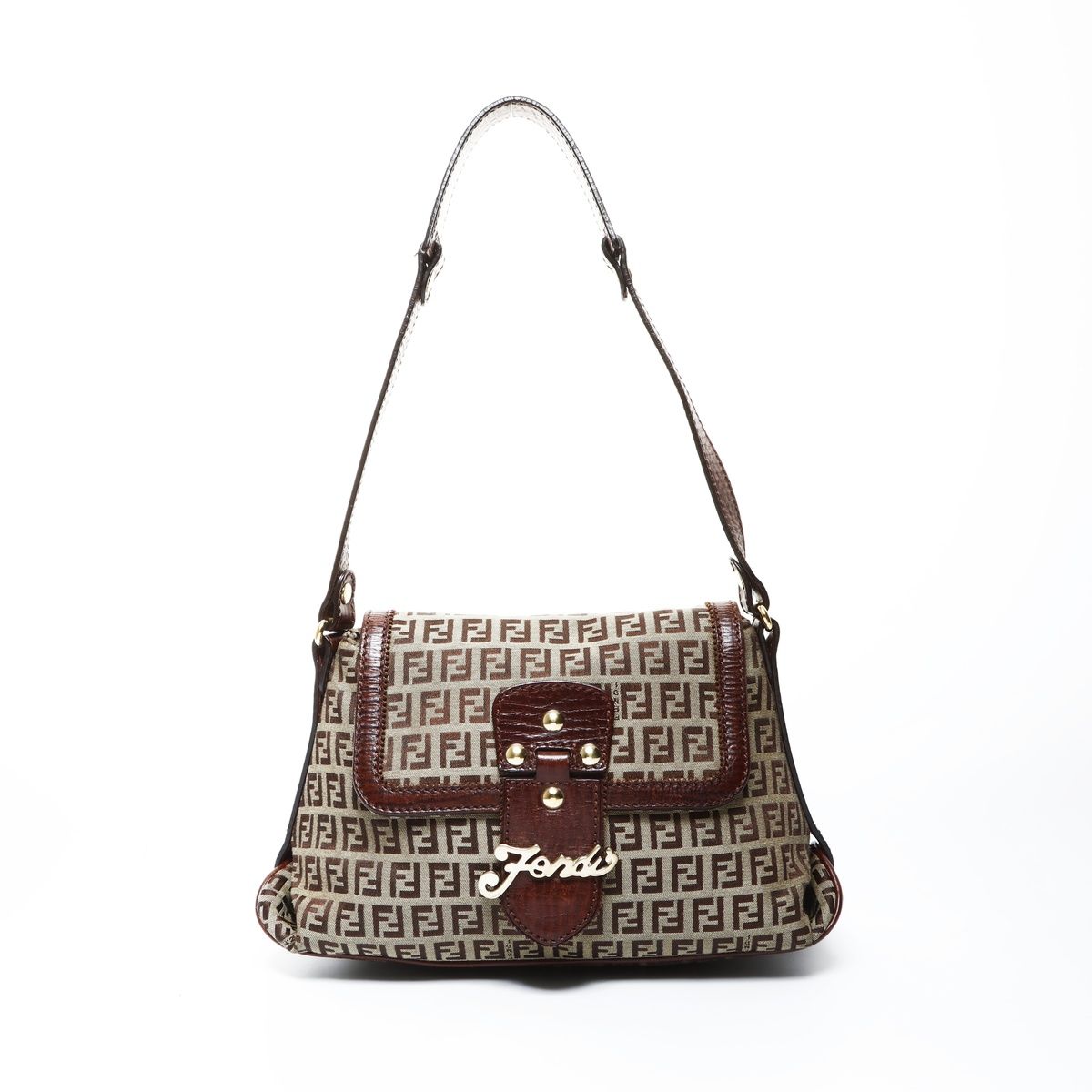 FENDI フェンディ ショルダーバッグ ズッキーノ キャンバス ワン