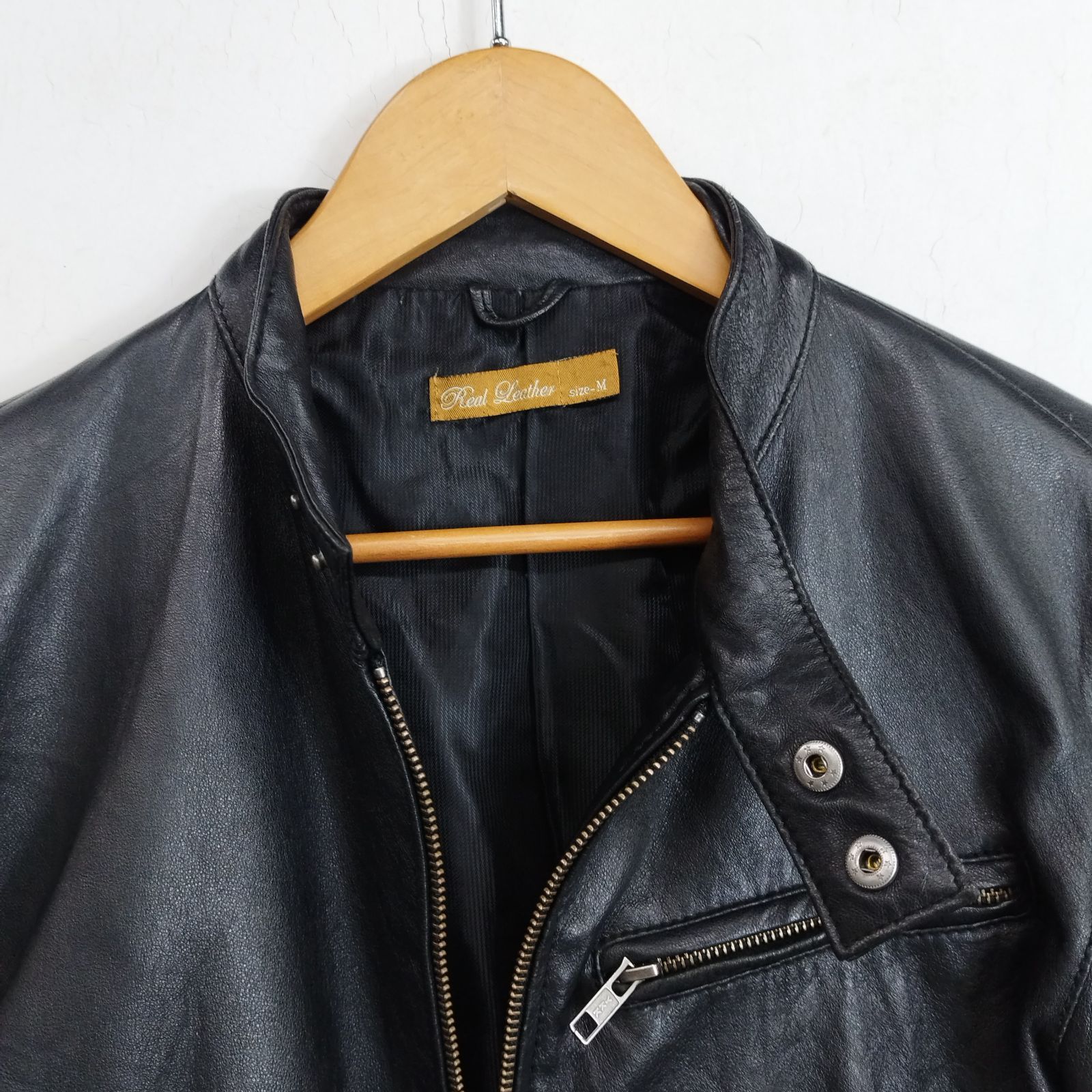 Real Leather リアルレザー ラム レザー ジップアップ ジャケット