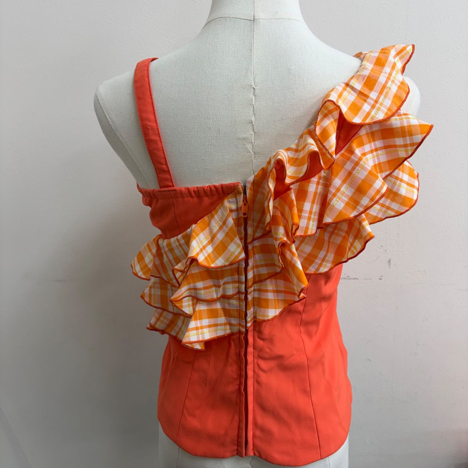 フラメンコ衣装 セットアップ ツーピース スカート ファルダ オレンジ