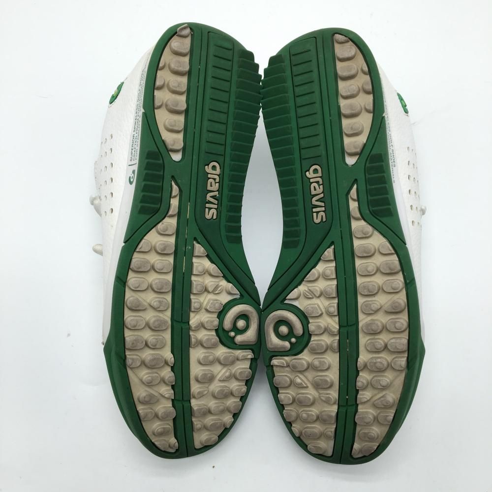 美品】グラビス ゴルフシューズ 白×グリーン 15903 一部カモフラ柄