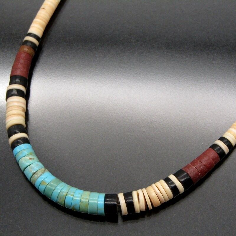美品 Santo Domingo サントドミンゴ族 ヒシネックレス ターコイズ