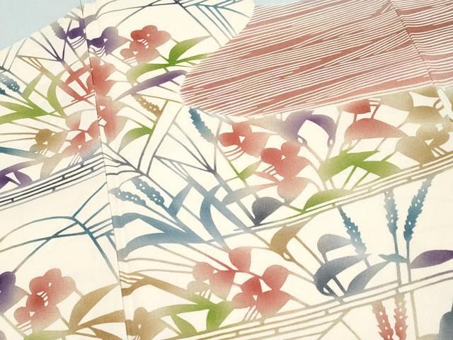 平和屋本店○極上 型絵染の人間国宝 稲垣稔次郎原画 染殿製 訪問着