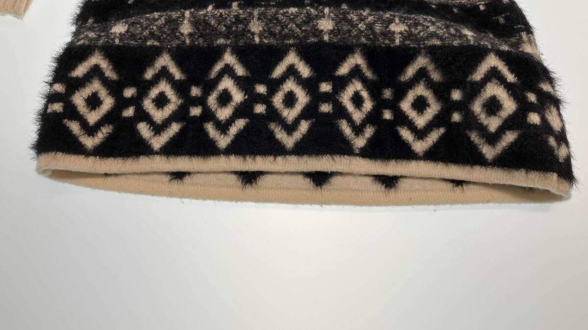 ☆ MONCLER モンクレール ニットワンピース 10A ブラック×ホワイト 冬 