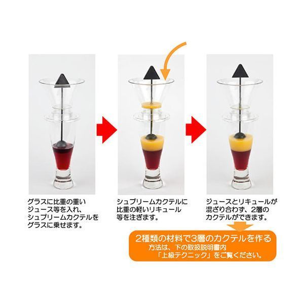  シュプリームカクテル 多層なカクテルが誰でも簡単に作れるプースカフェ 器具 SUPCL その他 キッチンツール