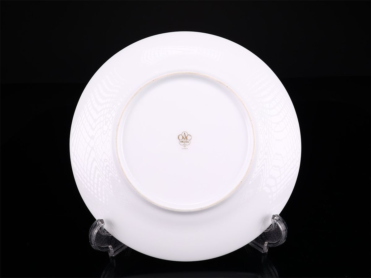 OKURA 【大倉陶園】 金彩 プレート 3点 径19㎝／時代の擦れあり