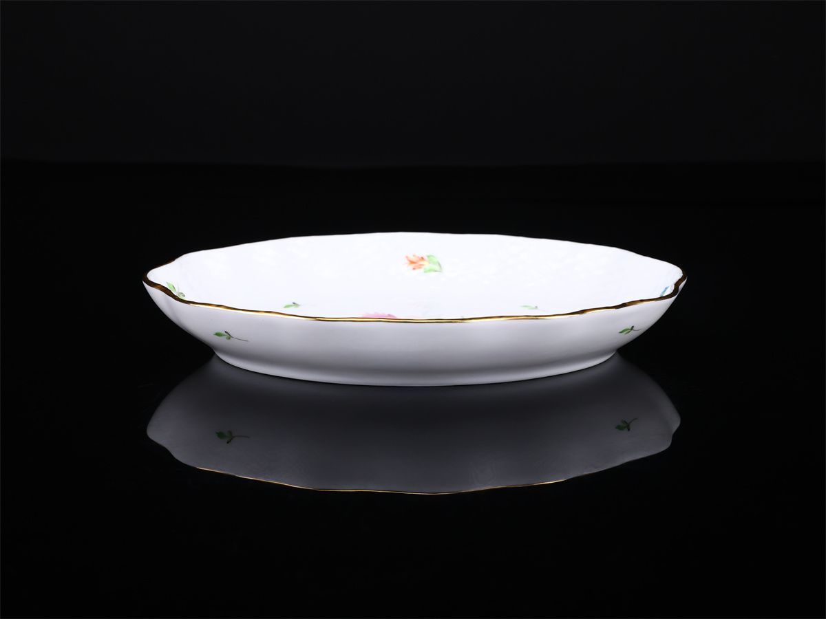 Herend 【ヘレンド】 バコニーの春フラワー プレート 楕円皿 幅19.5