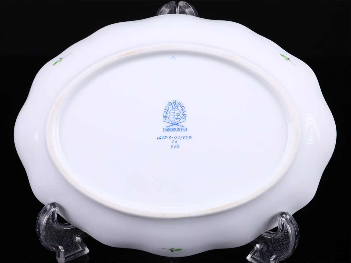 Herend 【ヘレンド】 バコニーの春フラワー プレート 楕円皿 幅19.5