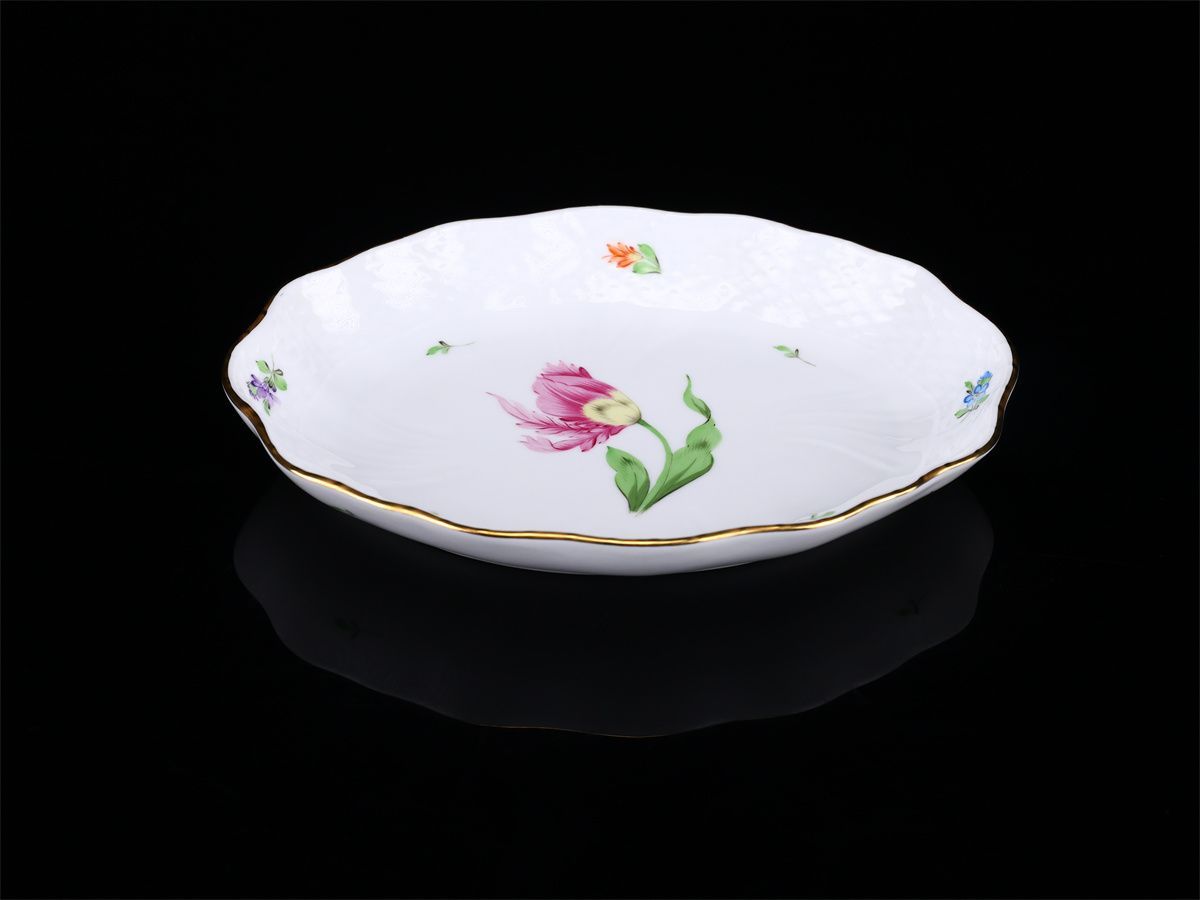 Herend 【ヘレンド】 バコニーの春フラワー プレート 楕円皿 幅19.5